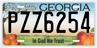 GA license plate PZZ6254
