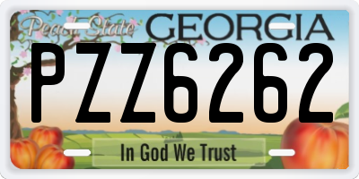 GA license plate PZZ6262