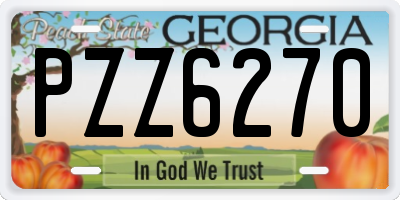 GA license plate PZZ6270