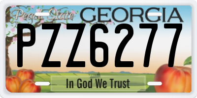 GA license plate PZZ6277