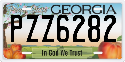 GA license plate PZZ6282