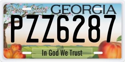 GA license plate PZZ6287