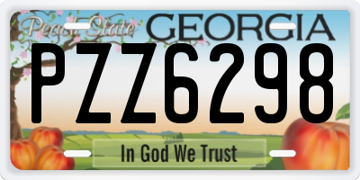 GA license plate PZZ6298