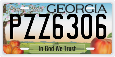 GA license plate PZZ6306