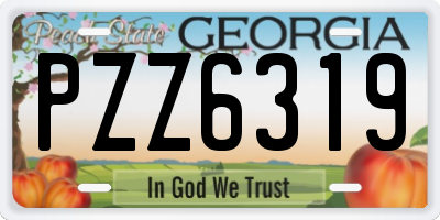 GA license plate PZZ6319