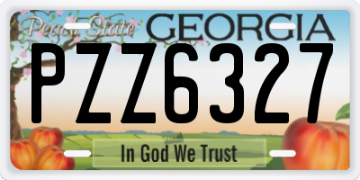 GA license plate PZZ6327