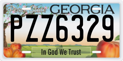 GA license plate PZZ6329