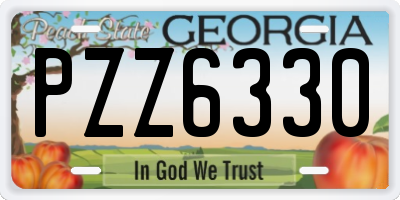 GA license plate PZZ6330