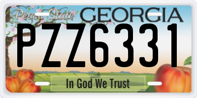 GA license plate PZZ6331