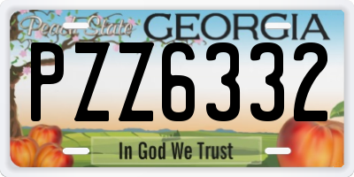GA license plate PZZ6332