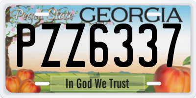 GA license plate PZZ6337