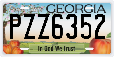 GA license plate PZZ6352