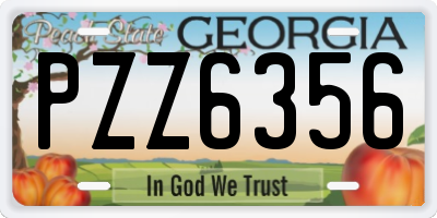 GA license plate PZZ6356