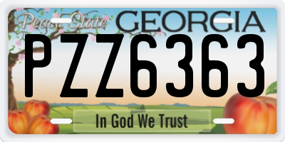 GA license plate PZZ6363