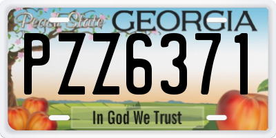 GA license plate PZZ6371