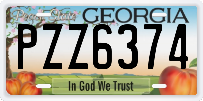 GA license plate PZZ6374