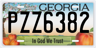 GA license plate PZZ6382