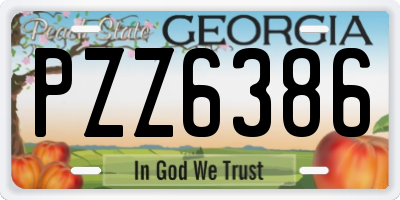 GA license plate PZZ6386