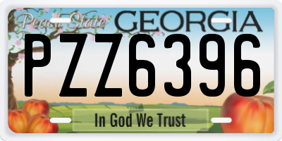 GA license plate PZZ6396