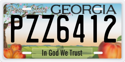 GA license plate PZZ6412