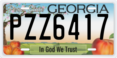 GA license plate PZZ6417