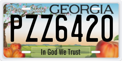 GA license plate PZZ6420