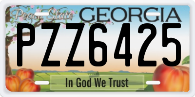 GA license plate PZZ6425