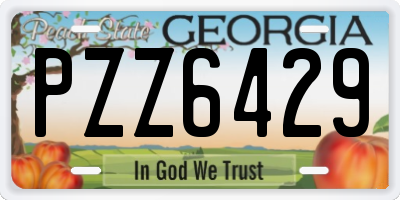 GA license plate PZZ6429