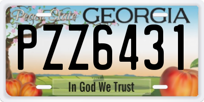 GA license plate PZZ6431
