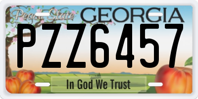 GA license plate PZZ6457