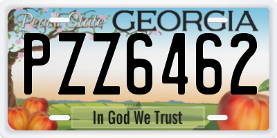 GA license plate PZZ6462