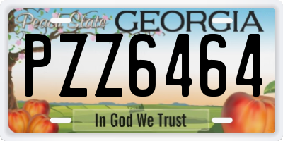 GA license plate PZZ6464
