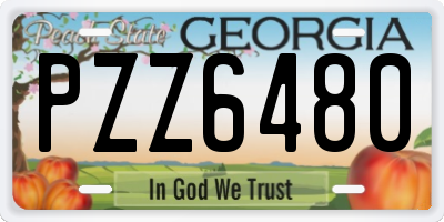 GA license plate PZZ6480