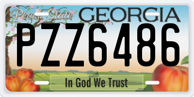 GA license plate PZZ6486