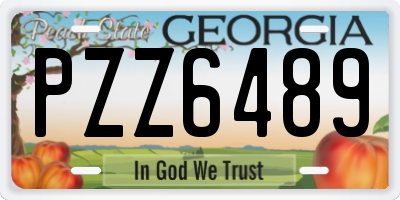 GA license plate PZZ6489