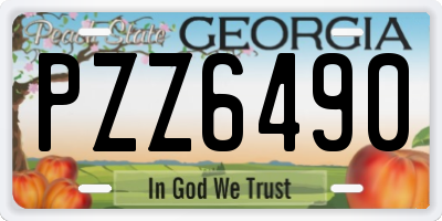 GA license plate PZZ6490