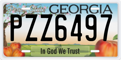 GA license plate PZZ6497
