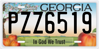 GA license plate PZZ6519