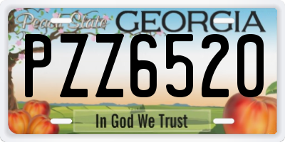 GA license plate PZZ6520