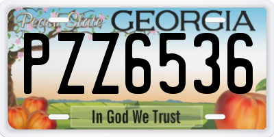 GA license plate PZZ6536