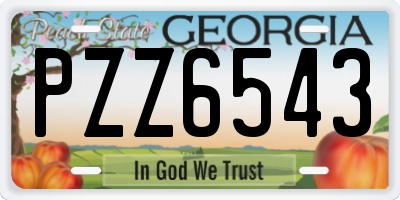 GA license plate PZZ6543
