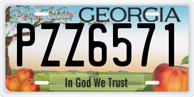 GA license plate PZZ6571
