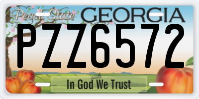GA license plate PZZ6572