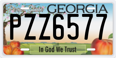 GA license plate PZZ6577