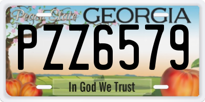 GA license plate PZZ6579