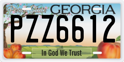 GA license plate PZZ6612