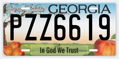 GA license plate PZZ6619