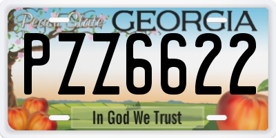 GA license plate PZZ6622