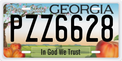 GA license plate PZZ6628