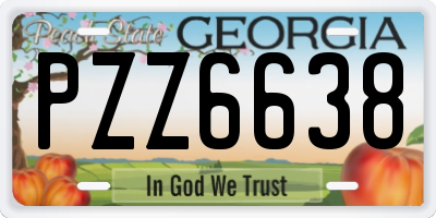 GA license plate PZZ6638